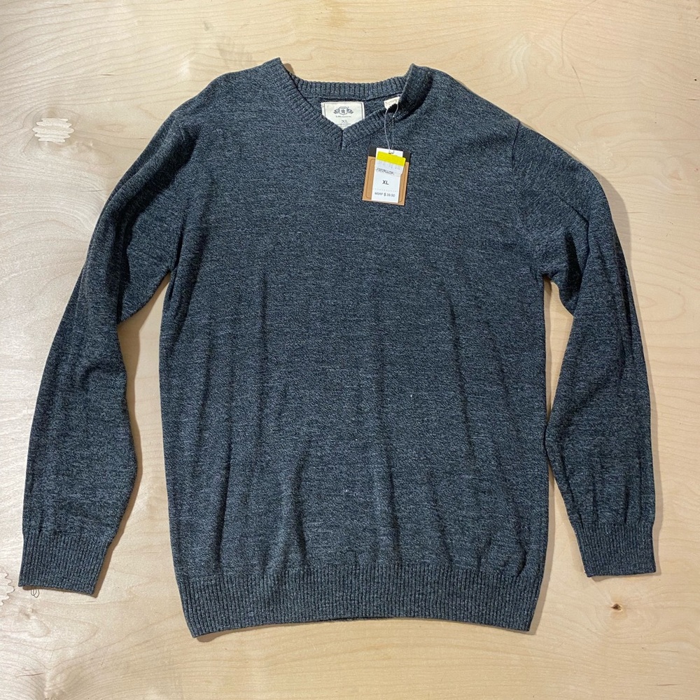PJ Mark Men's Gray V-Neck Sweater XL (KK)